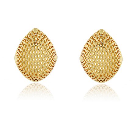 BRINCO TELA FOLHEADO A OURO 18K