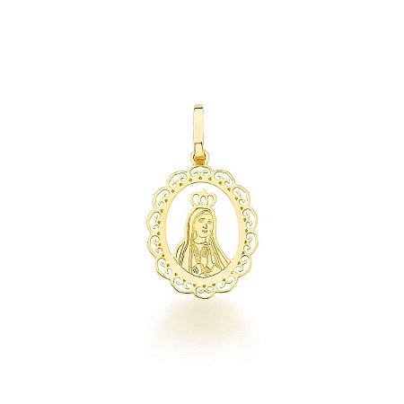 PINGENTE MEDALHA NOSSA SENHORA APARECIDA OURO 18K AU91/2/70