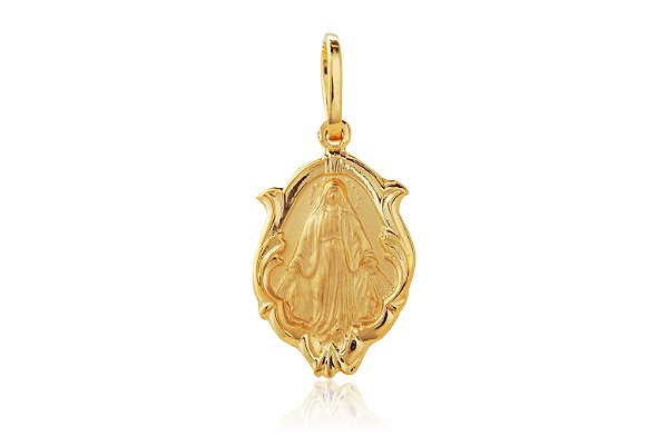 PINGENTE MEDALHA NOSSA SENHORA DAS GRAÇAS OURO 18K AU21/3/60