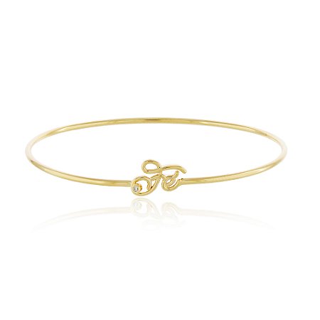 BRACELETE FINO COM NOME FÉ FOLHEADO A OURO 18K