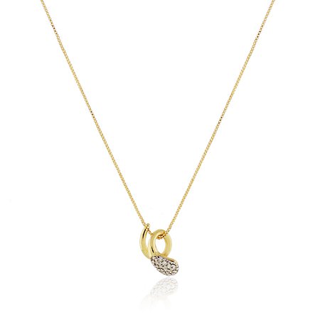GARGANTILHA CRAVEJADA INVERTIDA FOLHEADO A OURO 18K