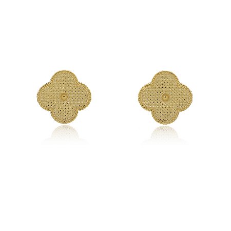 BRINCO TREVO FOLHEADO A OURO 18K