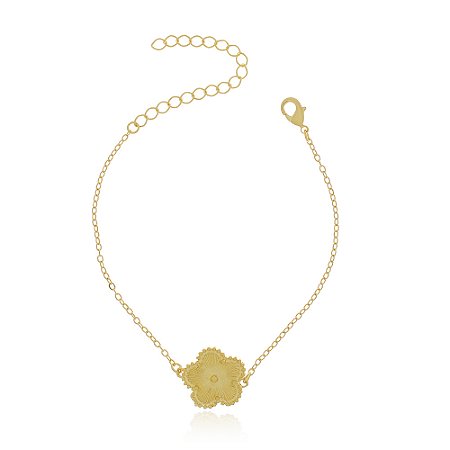 PULSEIRA TREVO FOLHEADO A OURO 18K