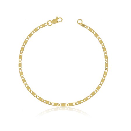 PULSEIRA PIASTRINE FOLHEADO A OURO 18K