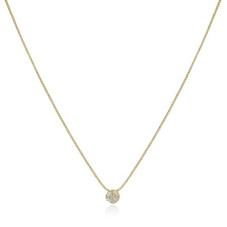 GARGANTILHA PONTO DE LUZ ZIRCÔNIA FOLHEADO A OURO 18K