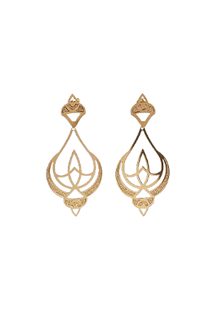 BRINCO FOLHEADO A OURO 18K TRABALHADO