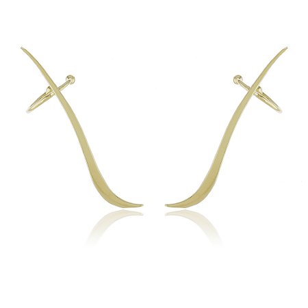 BRINCO FOLHEADO A OURO 18K LISO COM PIERCING