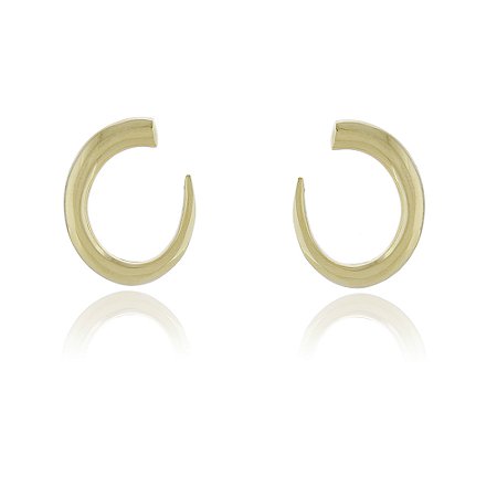 BRINCO FOLHEADO A OURO 18K OVAL ABERTO