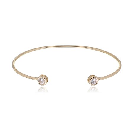 BRACELETE FOLHEADO A OURO 18K COM ZIRCÔNIAS