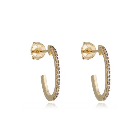 ARGOLA FINA FOLHEADA A OURO 18K COM ZIRCÔNIAS