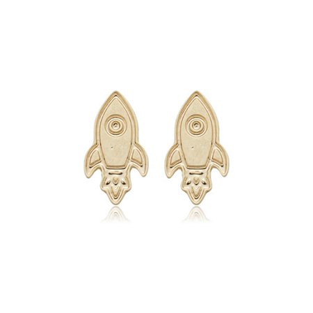 BRINCO INFANTIL FOGUETE FOLHEADO A OURO 18K