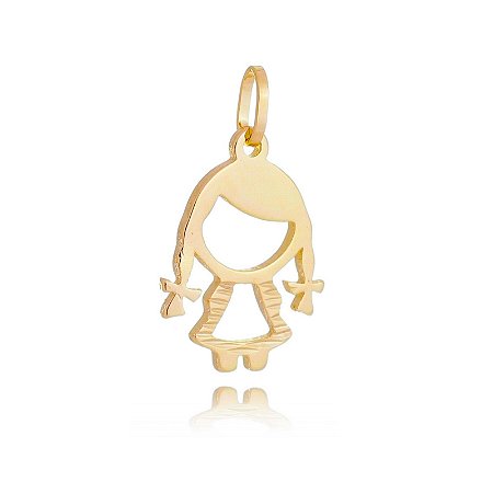 PINGENTE MENINA FOLHEADO A OURO 18k