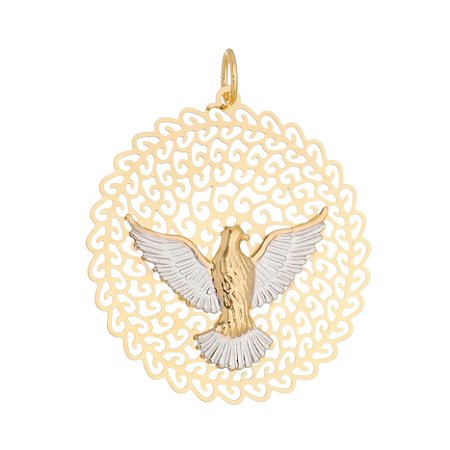 PINGENTE ESPÍRITO SANTO FOLHEADO A OURO 18K