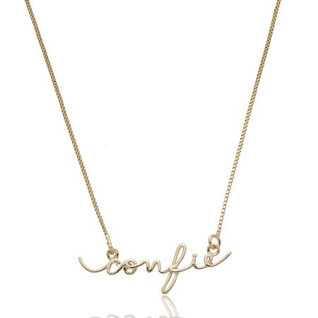 GARGANTILHA CONFIE FOLHEADA A OURO 18K 45cm