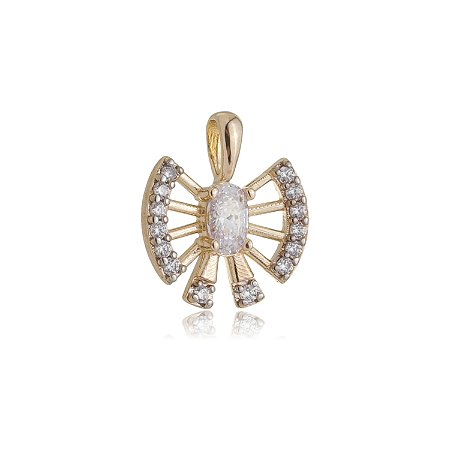 PINGENTE COM ZIRCÔNIAS FOLHEADO A OURO 18K