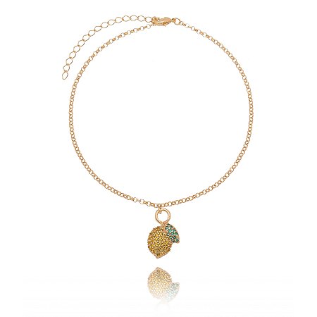 TORNOZELERIA LIMÃO FOLHEADA A OURO 18K COM ZIRCÔNIAS