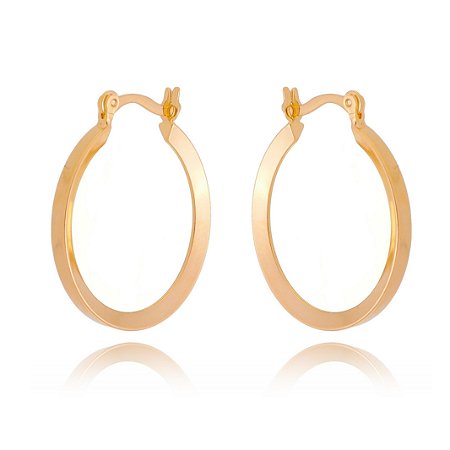 ARGOLA LISA FOLHEADA A OURO 18K