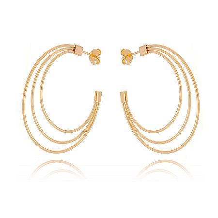 ARGOLA 3 FIOS FOLHEADA A OURO 18K