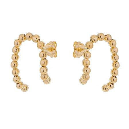 BRINCO BOLAS FOLHEADO A OURO 18K