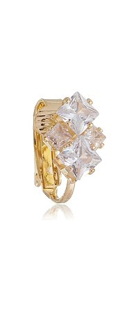 BRINCO DE PRESSÃO COM ZIRCÔNIA FOLHEADO A OURO 18K - UNIDADE