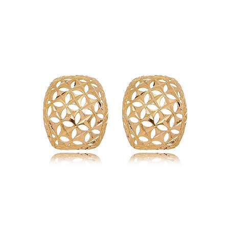 BRINCO TRABALHADO FOLHEADO A OURO 18K
