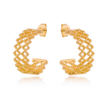 Argola vazada folheada a ouro 18k