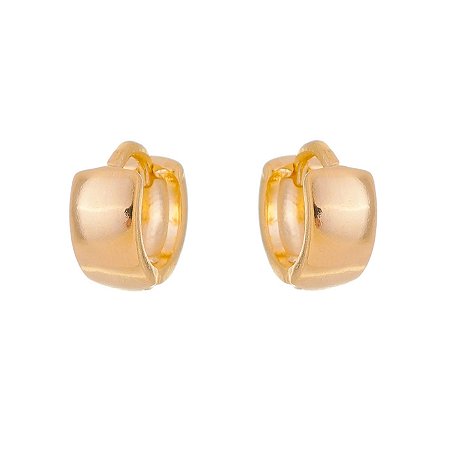 ARGOLA LARGA LISA FOLHEADA A OURO 18K