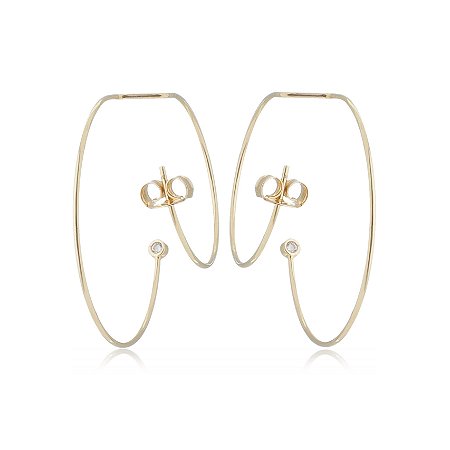 Brinco com zircônia folheado a ouro 18k