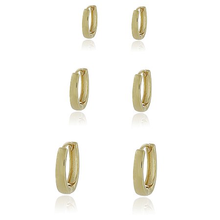 Argola trio folheada a ouro 18k