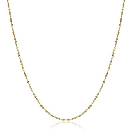 Corrente com bolinhas folheada a ouro 18k 45cm