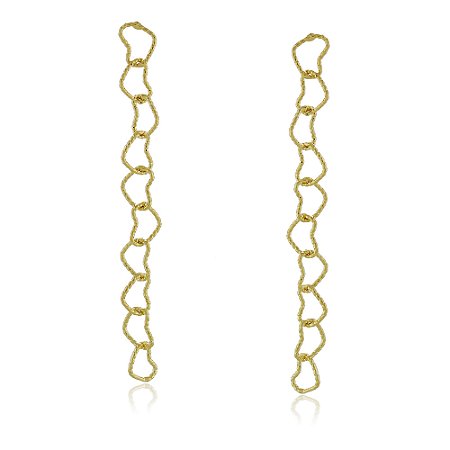 Brinco corações folheado a ouro 18k