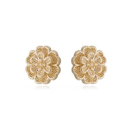 Brinco flor folheado a ouro 18k