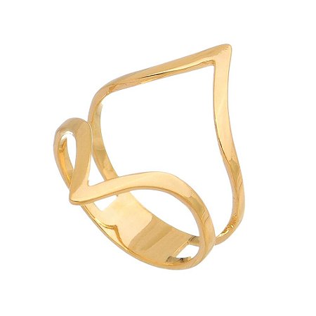 ANEL FOLHEADO A OURO 18K ARO DUPLO COM PONTAS