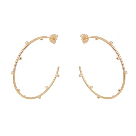 ARGOLA MAIOR COM BOLINHAS FOLHEADA A OURO 18K