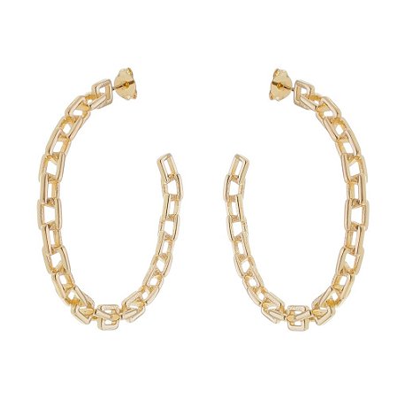 ARGOLA ELOS FOLHEADA A OURO 18K