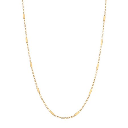 GARGANTILHA TRABALHADA FOLHEADA A OURO 18K 50CM