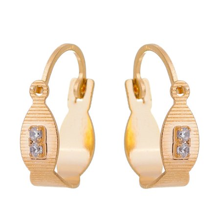 ARGOLA PEQUENA FOLHEADA A OURO 18K COM ZIRCONIAS