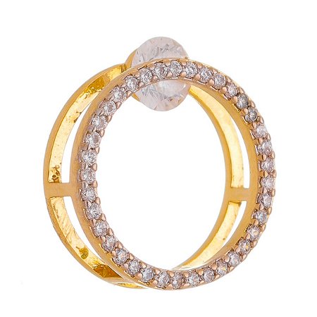 PINGENTE FOLHEADO A OURO 18K CIRCULO COM ZIRCONIAS