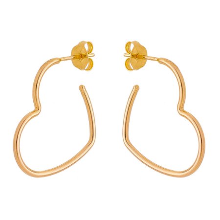 ARGOLA PEQUENA DE CORAÇÃO FOLHEADA A OURO 18K