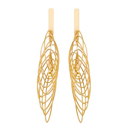 BRINCO ELOS FINOS OVAL FOLHEADO A OURO 18K