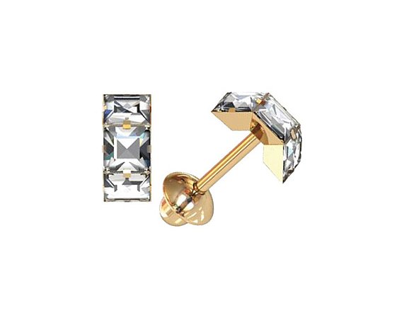 BRINCO INFANTIL OURO 18K COM 3 ZIRCONIAS AU29/3/00