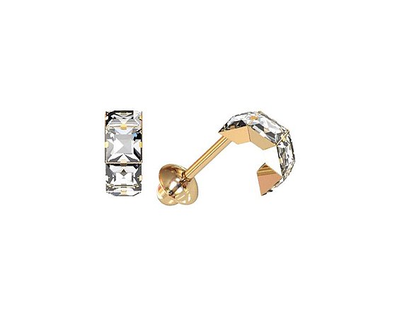 BRINCO OURO 18K COM 3 ZIRCONIAS AU29/3/50