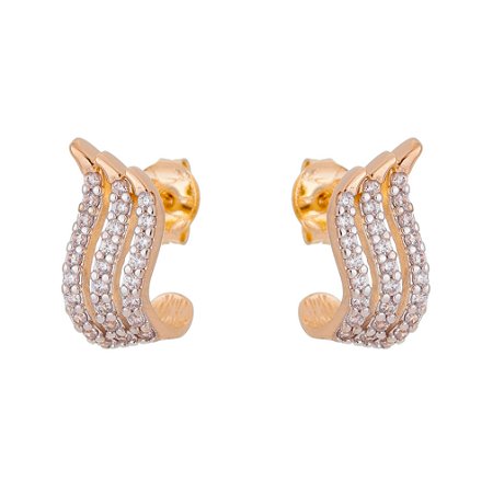 BRINCO FOLHEADO A OURO 18K COM ZIRCONIAS