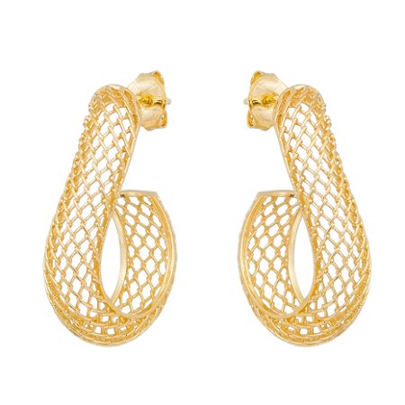 ARGOLA TELA FOLHEADA A OURO 18K