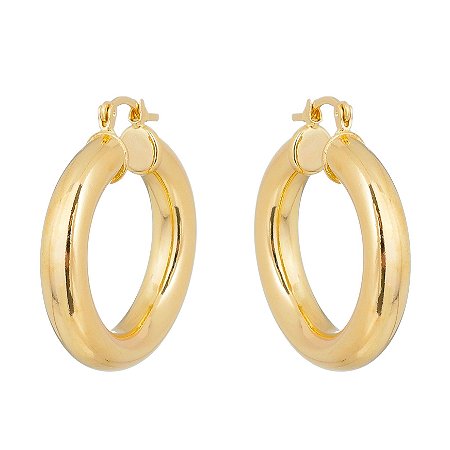 ARGOLA LISA FOLHEADA A OURO 18K