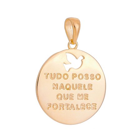 PINGENTE MEDALHA FOLHEADO A OURO 18K