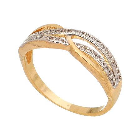 Anel entrelaçado folheado a ouro 18k