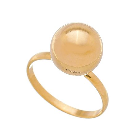 ANEL FOLHEADO A OURO 18K BOLA GRANDE