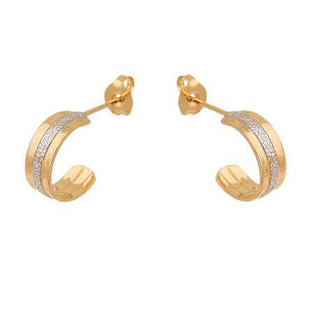 ARGOLA PEQUENA FOLHEADA A OURO 18K COM RODIO