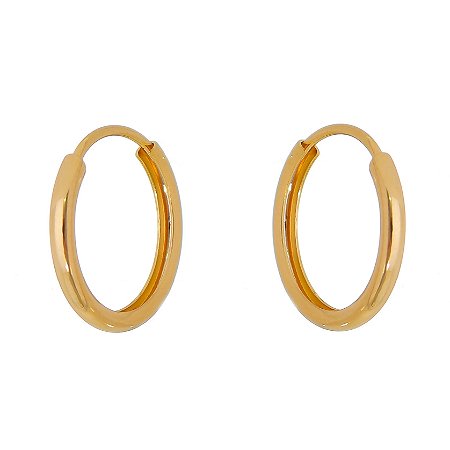 ARGOLA LISA FOLHEADA A OURO 18K